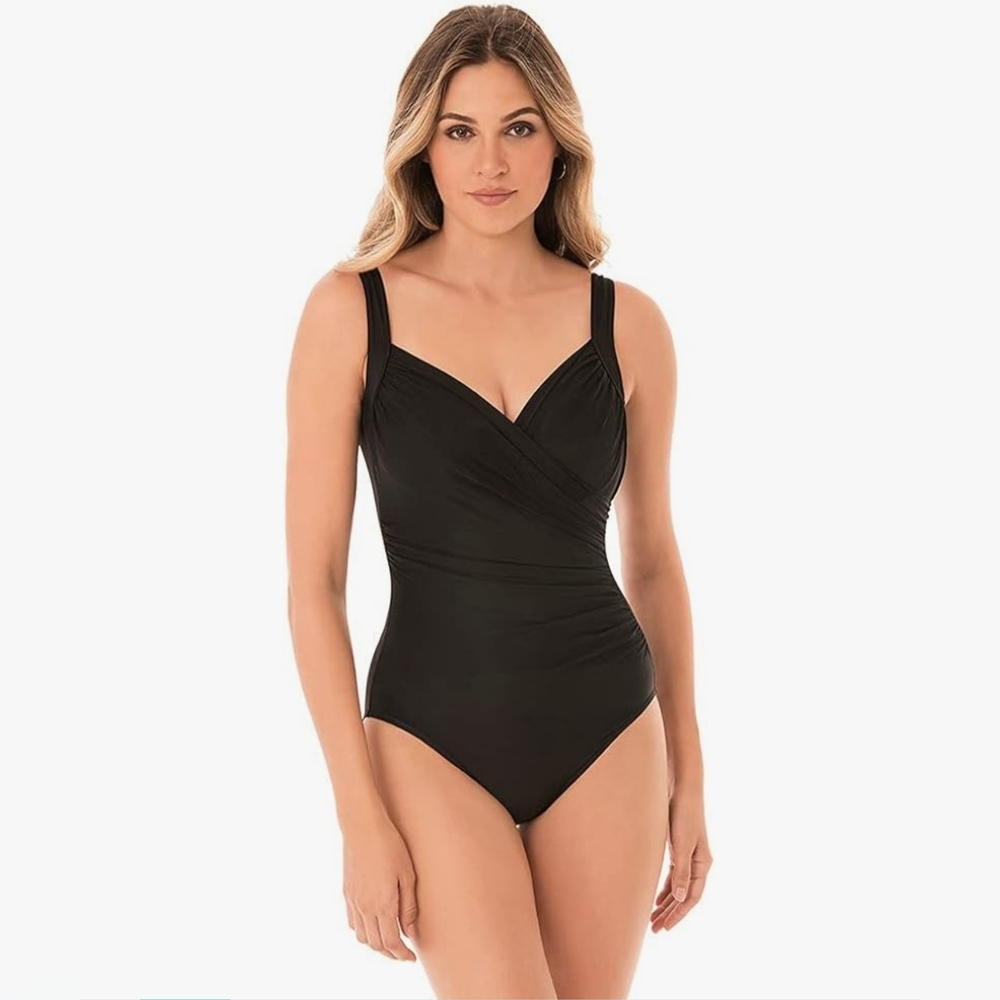 Miraclesuit Sanibel Women's Swimwear DD- Cup Tummy Control Swimsuit Size 10